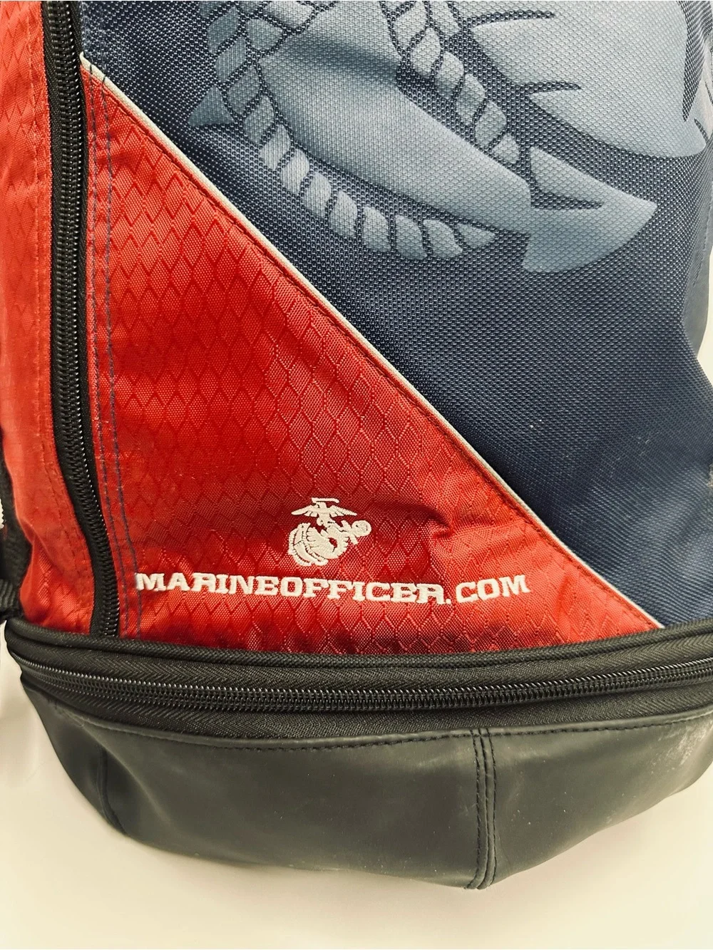 US Marine Corps USMC MarineOfficer.com Backpack Eagle Globe Anchor Red Navy
